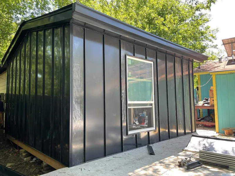 Black standing seam metal wall panels for Metal Roof Installation in Diamond Springs